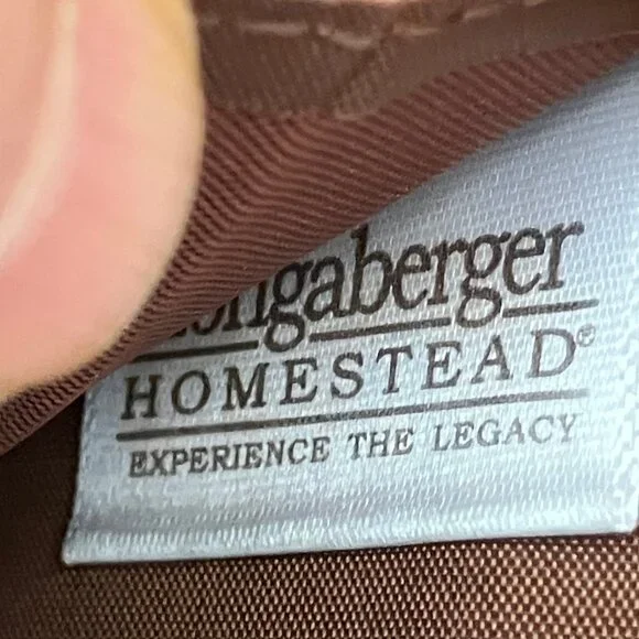 LONGABERGER WALLET 3 folded Brown Leather/Textil Zip/Magnet - Picture 5 of 9